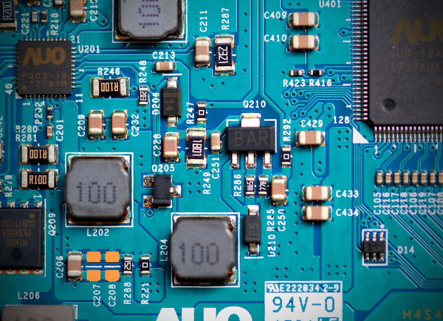 a close-up of a circuit board